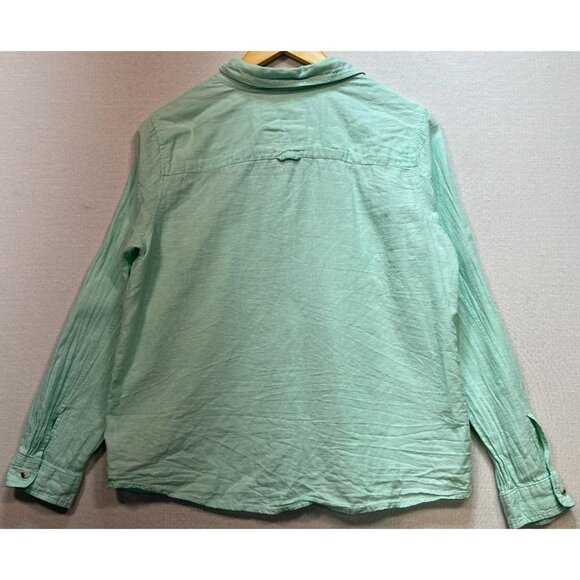 Sonoma Women's The Everyday Linen Shirt Button Up Size L Mint Green - Picture 2 of 11